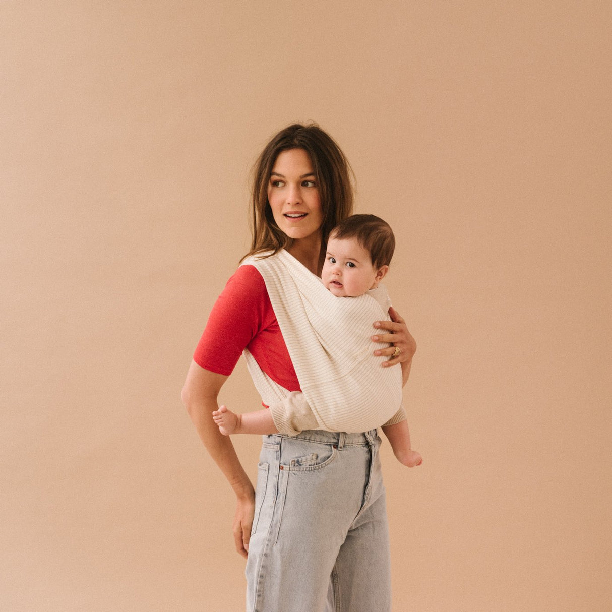 No-knot Baby Carrier - Stripes Nude